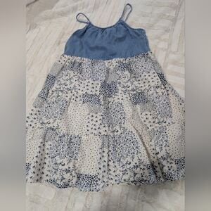 OshKosh B'gosh Blue and White Patchwork Dress